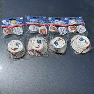 MLB Cupcake Cases and Picks Set - White and Red